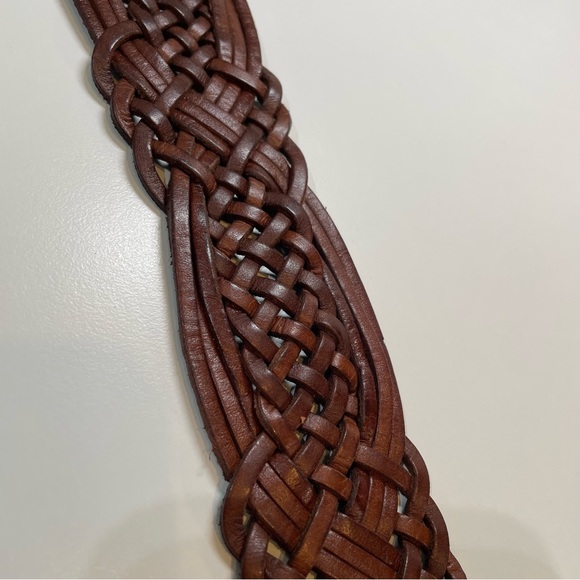 Southwestern Boho Leather Woven Belt Size Small - Picture 9 of 12